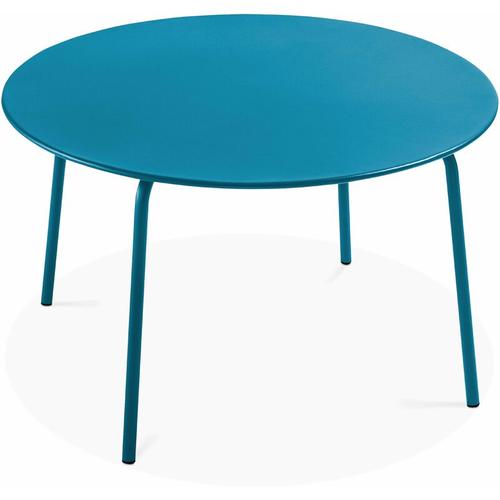Runder Gartentisch aus Metall Pazifisch blau – Pazifisch blau