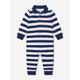 Ralph Lauren Kids Baby Boys Striped Babygrow In Navy Size 3 - 6 Mths