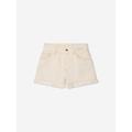Chloé Girls Organic Cotton Denim Shorts In Ivory Size 6 Yrs