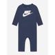 Nike Baby Boys Logo Romper In Navy Size 24 Mths