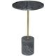 Atmosphera - Table d appoint Ilian marbre gris D35cm créateur d'intérieur - Gris foncé