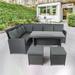 6-Piece Outdoor Patio Furniture Set with 2 Under-Seat Storage Spaces and Thick CushionsAll-Weather PE Rattan Sectional Sofa