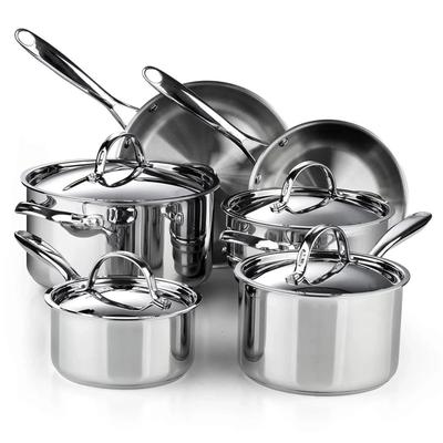 Classic 10-Piece Stainless Steel Cookware Set, Silver