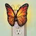 Monarch Butterfly Stained Glass design Night Light - 8.250 x 6.100 x 3.880