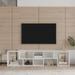 Abstract Living Room Bookcase Double L-Shaped Low Floor TV Stand with Multi Display Storage Shelves&Open Cubes Compartments