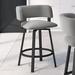 Orren Ellis Hillingdon Swivel Counter & Bar Stool Upholstered/Metal in Gray/Black | Counter Stool (26" Seat Height) | Wayfair