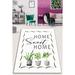 Green/White 94 x 59 x 0.31 in Area Rug - East Urban Home Fender Machine Made Power Loomed Cotton Area Rug in White/Green Cotton | Wayfair