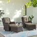 Red Barrel Studio® Schutt 5 Piece Swivel Chairs Seating Group w/ Cushions & Ottoman Wicker/Rattan | Outdoor Furniture | Wayfair