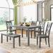 Gracie Oaks Mandragore 6 Piece Wooden Dining Set w/ Rectangular Dining Table, 4 Chairs & 1 Bench Wood in Gray | Wayfair