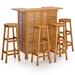 Red Barrel Studio® 5 Piece Patio Bar Set Solid Wood Acacia Wood in Brown | 41.3 H x 43.3 W in | Wayfair 28AEA37581E545A5BE1ECE42B16F6343