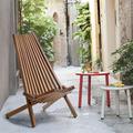 Folding Wooden Outdoor Chair Stylish Low Profile Acacia Wood Lounge Chair for the Patio Porch Lawn Garden Assembly Required