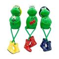 Pompotops 3 Pack Garden Frogs Figurines Cute Sitting Frog Statue Sculptures Outdoor Resin Frogs Garden Decoration Yard Patio Office Tabletop Bookshelf Decoration