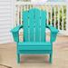 Outdoor Patio Folding HDPE Resin Adirondack Chair Aruba Blue