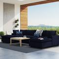 Modway Commix 6-Piece SunbrellaÂ® Outdoor Patio Sectional Sofa in Navy