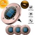 AAOMASSR Solar Ground Lights 16 LED Solar Powered Disk Lights Outdoor Waterproof Garden Landscape Lighting for Yard Deck Lawn Patio Pathway Walkway Warm White