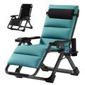 MOPHOTO Zero Gravity Chair Lawn Recliner Reclining Patio Lounger Chair Folding Portable Chaise with Detachable Soft Cushion Cup Holder Headrest