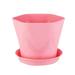 Lomubue Flower Pot with Tray Drainage Holes PP Resin Hexagon Indoor Outdoor Vegetable Herb Succulent Planter Pot Gardening Supplies