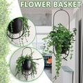 Ycolew Boho Black Metal Plant Hanger Metal Wall and Ceiling Hanging Planter Modern Planter Mid Century Flower Pot Plant Holder Minimalist Planter for Indoor Outdoor Home Decor