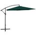 Anself 10 Feet Aluminum Patio Umbrella UV Resistant Garden Parasol Outdoor Table Market Hanging Umbrellas with Cranks and Portable Base Stand (Green)