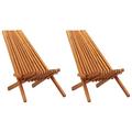 vidaXL 1/2x Solid Acacia Wood Folding Outdoor Lounge Chairs Deck Chair Seat