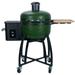 24 Ceramic Charcoal Grill Double Ceramic Liner with 19.6 Diameter Gridiron 4-in-1 Smoked Roasted BBQ Pan-roasted with Metal Legs and Casters for Outdoors Patio Garden Backyard Dark Green