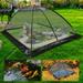 VEVORbrand Pond Cover Dome 7x9 ft Garden Pond Net 1/2 inch Mesh Dome Pond Net Covers with Zipper and Wind Rope Black Nylon Pond Netting for Pond Pool and Garden 7ft Width