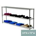 Shelving Inc. 14 d x 72 w Chrome Wire Shelving with 3 Tier Shelves Weight Capacity 800lbs Per Shelf