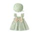 Pimfylm Cute Spring Dresses Baby Girls Summer Dress Chiffon Princess Tutu Dress Floral Beachwear Suspender Sundress Skirt Little Girl Clothes 2023 Green 9-12 Months