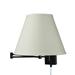 Dimmable Swing Arm Wall Light Bronze Brown Finish with Light Oatmeal Lampshade - For Bedside Living Room Reading Chair