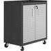 Manhattan Comfort Fortress 2-Door Metal Mobile Garage Cabinet in Gray Black/Grey 2-Door Cabinet