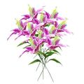 Wmhsylg Artificial Flowers 10PC White and Purple Lily Flowers Unscented Flowers Home Decoration