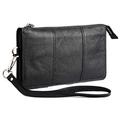 DFV mobile - Genuine Leather Case Handbag for BLACKBERRY 9900 BOLD, DAKOTA - Black