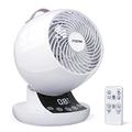 Air Circulator Desk Fan, 20 dB Quiet Electric Cooling Fan for Bedrooms, Energy Efficient, Powerful Turbo Oscillating Cooling Fan with Remote Control, 12H Timer, Touch Panel, 12 Speed for Home Office