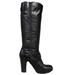 Nine West Shoes | Nine West Millicento Pebbled Black Leather Knee High Harness Boots Womens 8.5 M | Color: Black | Size: 8.5
