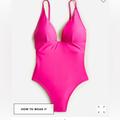 J. Crew Swim | Jcrew Plunge One Piece Swimsuit. Size 14. Nwt | Color: Pink | Size: 14