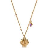 Disney Jewelry | 18k Disney Little Mermaid Necklace | Color: Gold/Purple | Size: Os