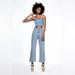 Zara Pants & Jumpsuits | Lastzara Denim Matching 2 Piece Set! Stitch & Rhinestone Detail. | Color: Blue/Green | Size: Various