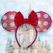Disney Accessories | Disney Minnie Mouse Ears Bow Headband With Sequins Classic Polka-Dot Pink/White | Color: Pink | Size: Osg