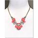 J. Crew Jewelry | J. Crew Coral Pink Crystal Cluster Fashion Statement Necklace Euc | Color: Gold/Pink | Size: Os