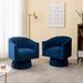 Barrel Chair - Willa Arlo™ Interiors Murrow 28 inches Wide Tufted Swivel Barrel Chair Wood/Velvet/Fabric in Blue | 30 H x 28 W x 27 D in | Wayfair