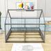 Latitude Run® Twin Size Wooden House Platform Beds Wood in Gray | 67 H x 81 W x 80 D in | Wayfair 32F29B98D49D4D72B4A4FC226F5FA364