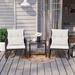 COSIEST Outdoor Bistro Rocking Chair Set with Cushions