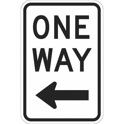 LYLE T1-1015-EG_12x18 One Way Traffic Sign, 18 in H, 12 in W, Aluminum,