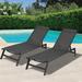 Outdoor 2-Pcs Set Chaise Lounge Chairs,Five-Position Adjustable Aluminum Recliner,All Weather For Patio,Beach,Yard, Pool