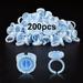 Glue Rings INFILILA Glue Rings for Eyelash Extensions 200PCS Lash Glue Rings Disposable Rings For Lashes Lash Extension Supplies for Eyelash Extension Lash Glue Holder Fanning Ring Holder ï¼ˆBlueï¼‰