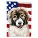 Carpathian Shepherd Dog American Flag Garden Flag