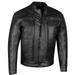 Men s Commuter Premium Natural Buffalo Leather Motorcycle Jacket Biker Black L