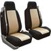 Car Seat Covers Front Set- Car Seat Covers Brown & Beige for Bucket Seats 2 Piece Seat Cover Universal Fit Car Seat Cover Washable Car Seat Cover Automotive Seat Covers for SUV Sedan Van