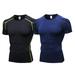 2 Pack Men s Cool Dry Short Sleeve Compression Shirts Sports Baselayer T-Shirts Tops Athletic Workout Shirt - XXL