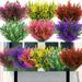 24 Bundles Artificial Lavender Flowers Mixed Color Outdoor Fake Flowers UV Resistant Faux Shrubs Plants Greenery Bushes Plastic Flowers for Outside Indoor Garden Porch Window Box Decoration